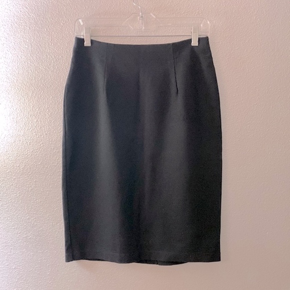 EILEEN Fisher knit pull-on skirt elastic waist kick pleat black women size small